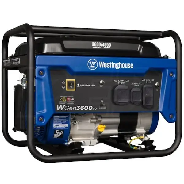 1-288-1-1 Westinghouse WGen3600cv – 3600 Watt Portables Generators w/ RV Outlet & CO Sensor (49-State) - Image 1