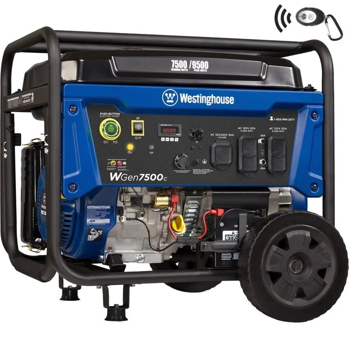 1-300-2 Westinghouse WGen7500c 9500 Peak Watt Portable Generators. - Image 1