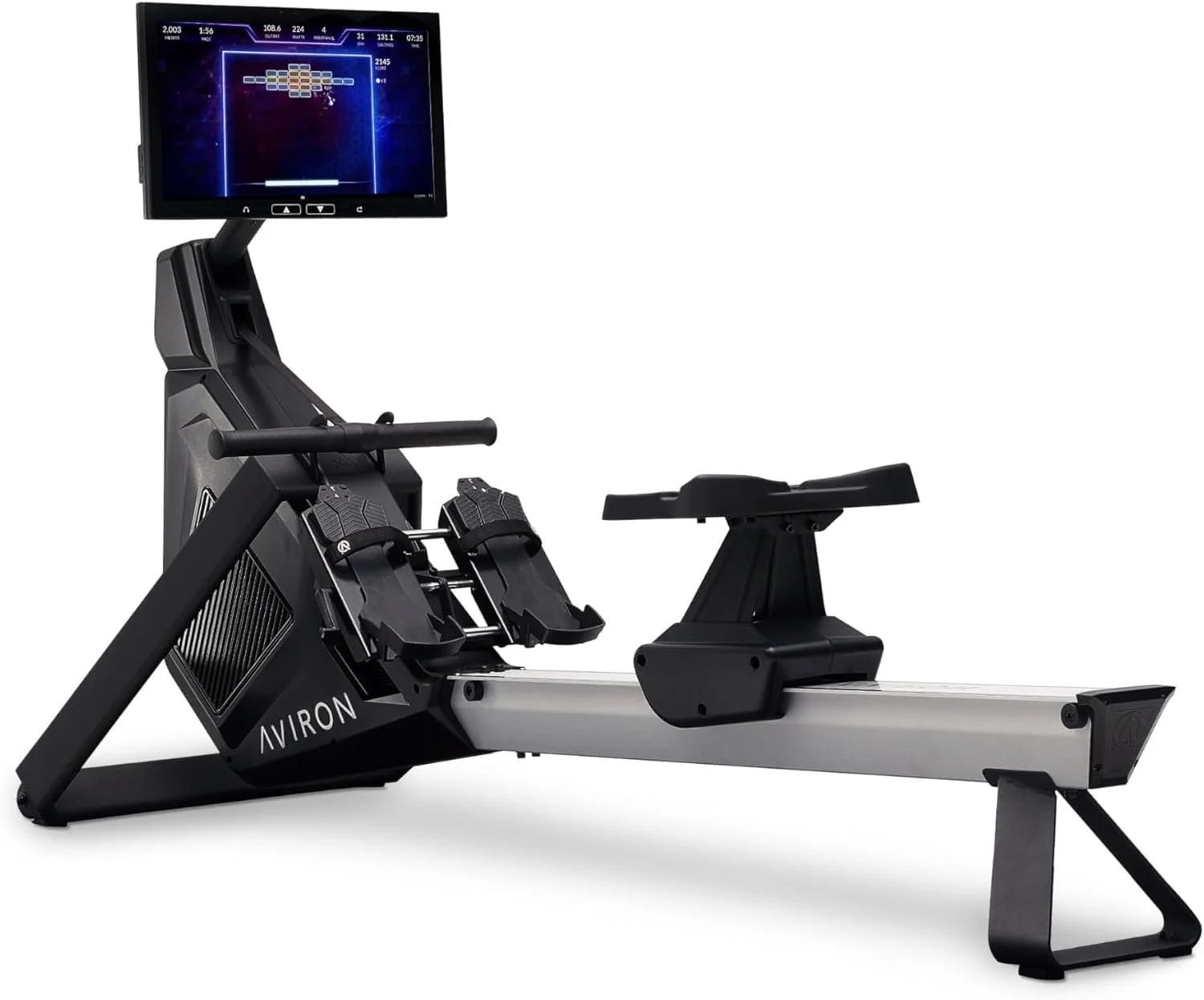 1-33-1 Aviron Strong Series Rower: 22″ HD Touchscreen, Dual Air & Magnetic Resistances up to 100 lbs. Game-Based Workouts, Streaming, Compact Designs - Image 1