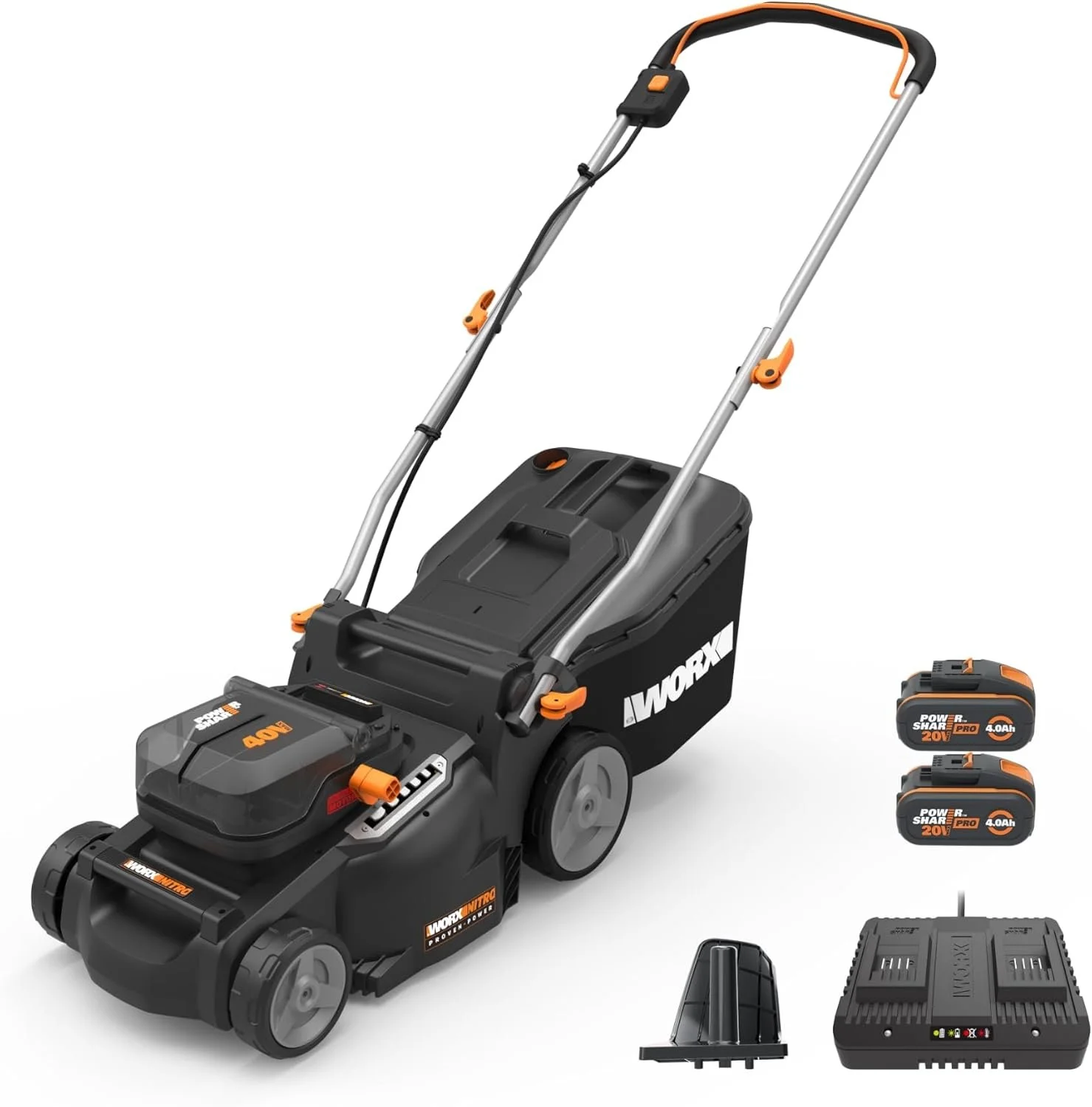 1-503-1-1 WORX Nitro 40V 16″ Cordless Lawn Mowers w/Brushless Motor 2.0 & Intellicut. - Image 1