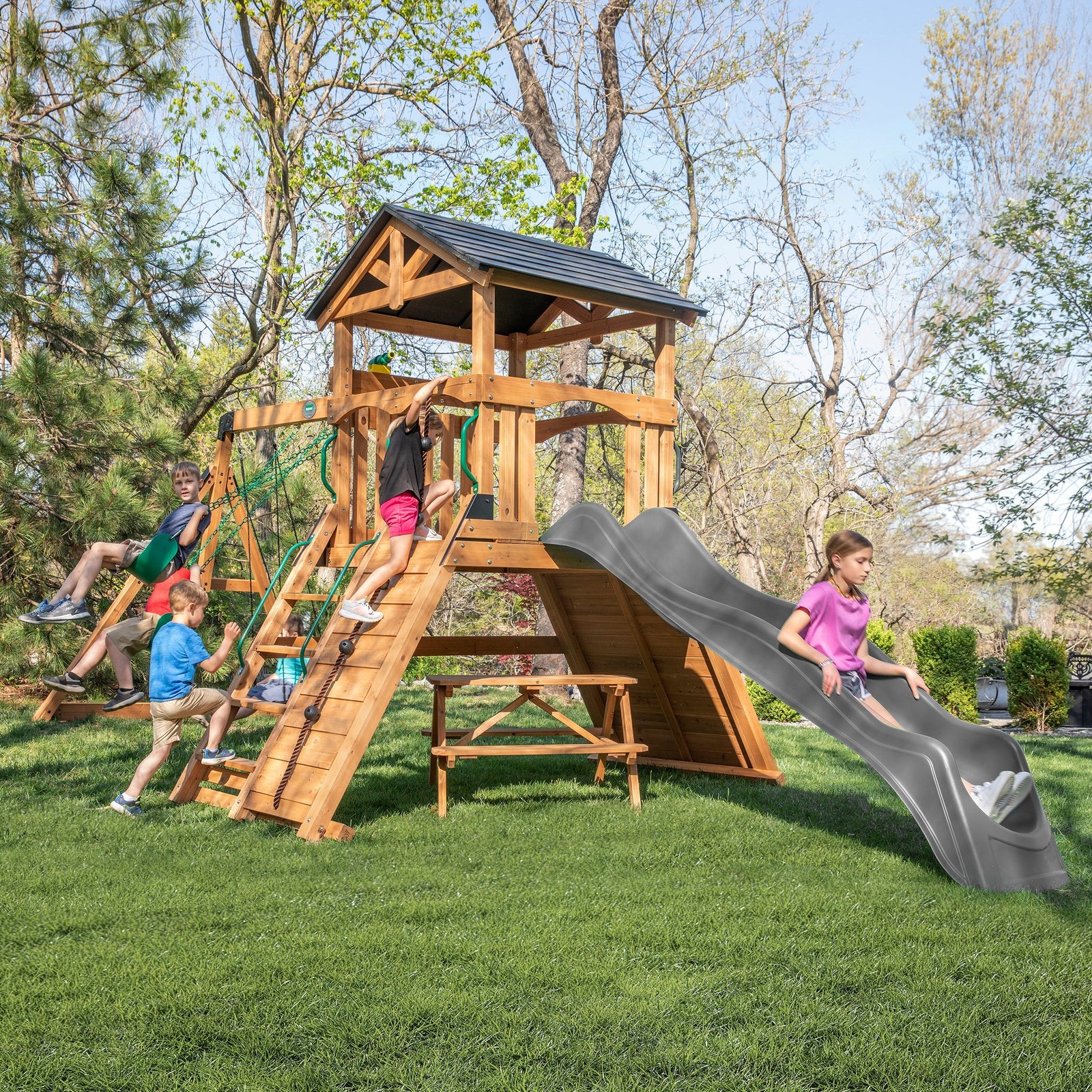 1-EndeavorIIGrayMain2.jpg Endeavor II Swing Set - Image 1