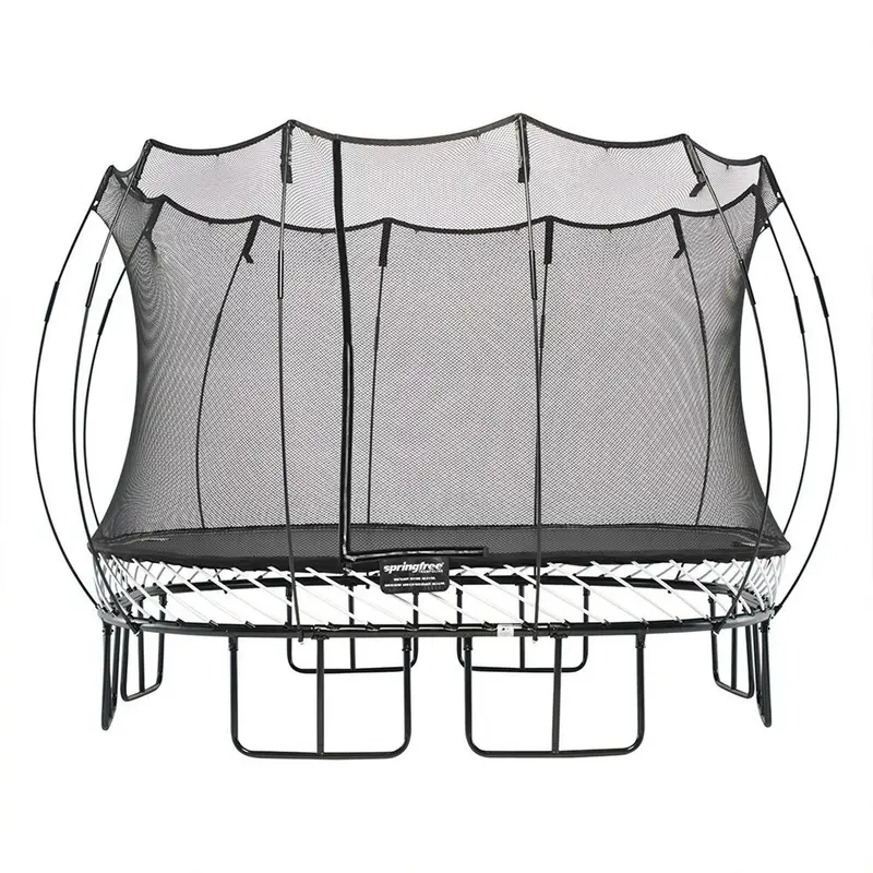 318-2-1-1-1 Springfree Kids 11 ft. Outdoor Large Square Trampoline with Enclosure - Image 1