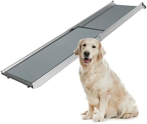 31ZKaQHlbJL._AC_ PetSafe Happy Ride Compact Telescoping Dog Ramp – Portable Pet Ramp for Cars, Trucks & SUVs with Adjustable Sizing – Non-Slip Design – Lightweight Pet Mobility Assistance – Extra Long - Image 1