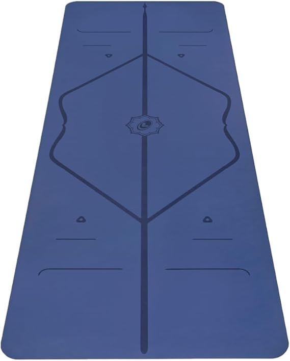 41CKJ7Q5yL._AC_SX569_ Liforme Original Yoga Mat – Free Yoga Bag Included – Patented Alignment System, Warrior-like Grip, Non-slip, Eco-friendly, sweat-resistant, long, wide, 4.2mm thick mat for comfort - Image 1