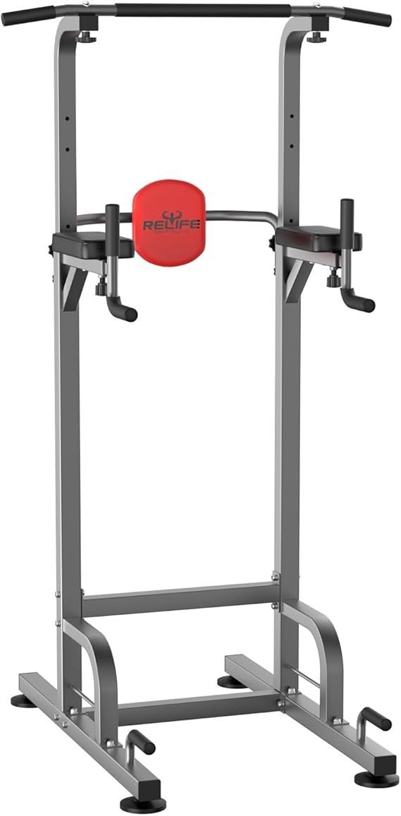 51BNXJtmh9L._AC_SX569_ RELIFE REBUILD YOUR LIFE Power Tower Pull Up Bar Station Workout Dip Station for Home Gym Strength Training Fitness Equipment - Image 1
