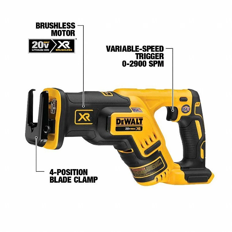 54JK23_5-1-1 DEWALT Cordless Tool Combination Kit: 6 Tools, 20 V DC Volt, Battery Included, 20V MAX* XR®, 31AC52 - Image 1