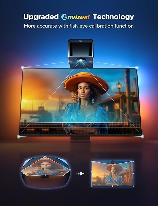61218JjZIIL._AC_SY679_ Govee TV Backlight 3 Lite with Fish-Eye Correction Function Sync to 75-85 Inch TVs, 16.4ft RGBICW Wi-Fi LED Strip Lights with Camera, 4 Colors in 1 Lamp Bead, Voice and APP Control, Adapter - Image 1