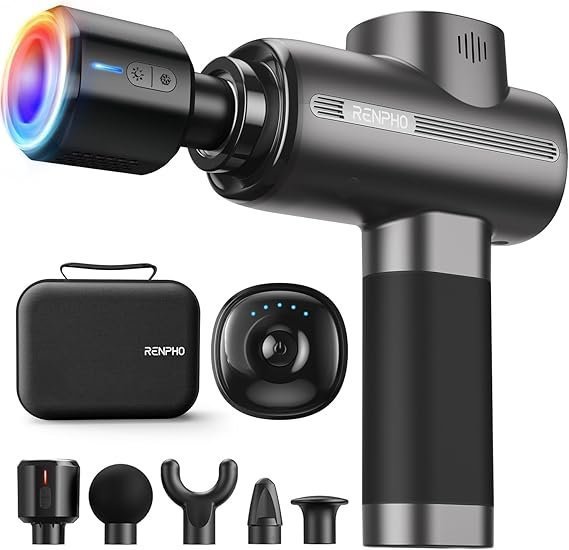 61AL9SsJI9L._AC_SX569_ RENPHO Active Thermacool Massage Gun Deep Tissue with Heat and Cold, Mothers Day Gifts, FSA Eligible, Back Massager for Muscle Relief, HSA, Percussion Body Masajeador for Men Women Athletes, Portable - Image 1