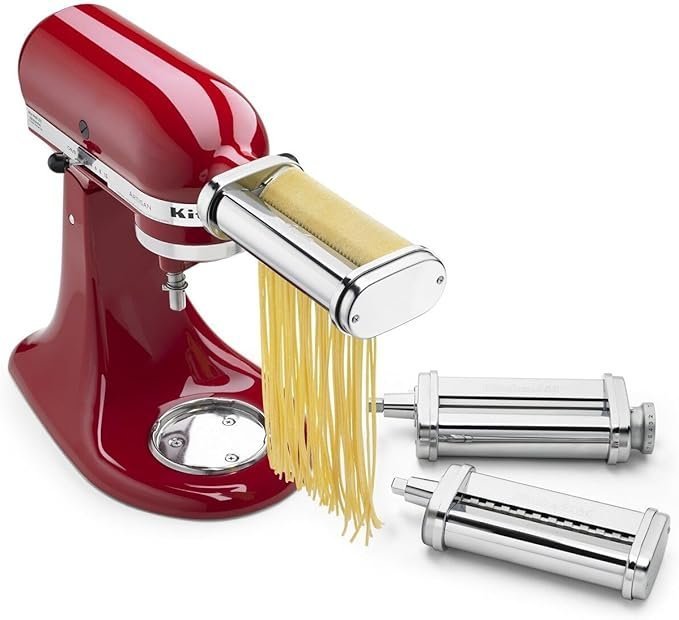 61QGCu2ooiL._AC_SX679_ KitchenAid Stand Mixer Attachment, KSMPRA 3-Piece Pasta Roller & Cutter Set - Image 1