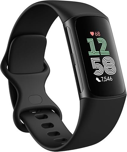 61ZtqtvoD2L._AC_SX425_ Fitbit Charge 6 Fitness Tracker with Google apps, Heart Rate on Exercise Equipment, 6-Months Premium Membership Included, GPS, Health Tools and More, Obsidian/Black, One Size (S & L Bands Included) - Image 1