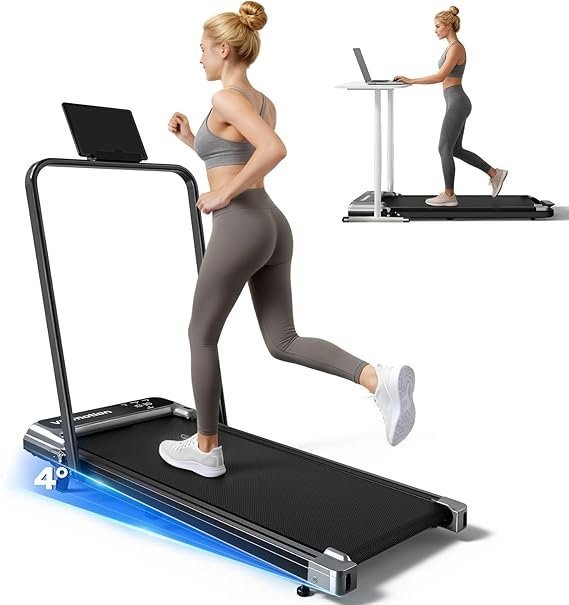 61pOLbHI7qL._AC_SX569_-1 Walking Pad Treadmill with Handle Bar and Adjustable Incline, Compact Portable Treadmills for Home Office, 2.5HP Quiet Anti-Slip Under Desk Treadmills, 0.6-3.8 MPH Remote Speed Control, 265 LBS - Image 1