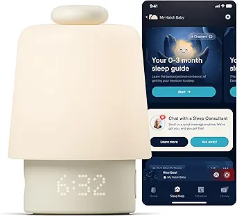 61ywgG8LjOL._AC_SX342_SY445_QL70_FMwebp_ Hatch Baby Sound Machine, Night Light (Putty) | Sleep Support | Registry Essential, Routine Builder, Time-to-Rise Alarm Clock, White Noise, Nursery Stories, Toddler Kids (Wi-Fi) - Image 1