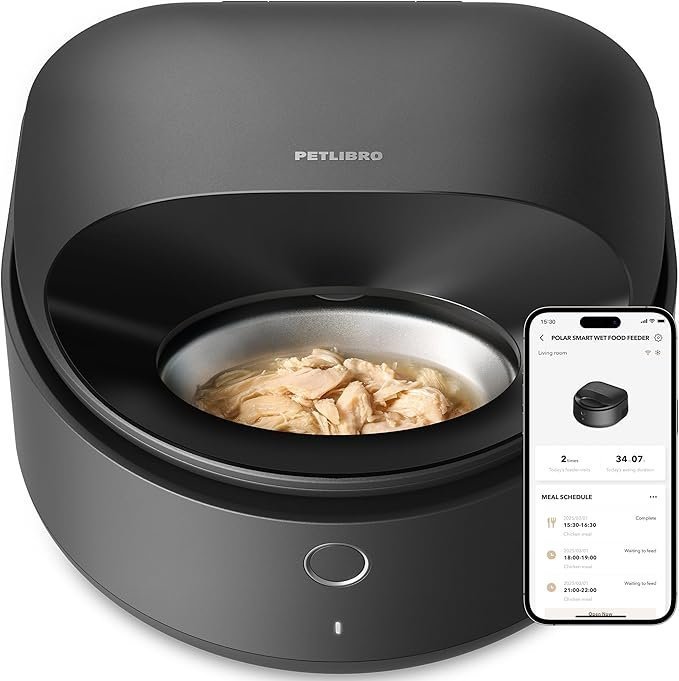 717OlQuocL._AC_SX679_-1 PETLIBRO Automatic Cat Feeder Wet Food with 2024 V1 Version Stainless Steel Bowl, Refrigerated 3 Fresh Meals for 3 Days, App-Controlled Pet Food Dispenser, Easy to Clean - Image 1