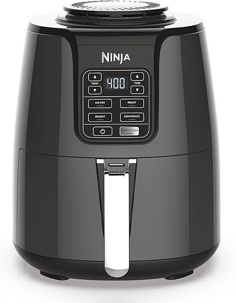 718uTMDRFL._AC_SX466_ Ninja Air Fryer | 4 QT Capacity | 4-in-1 Roast, Crisp, Roast, Reheats, & Dehydrates | Dishwasher Safe Parts | 105°F-400°F | Includes 20 Easy & Healthy Recipes | 1550 watt | Grey | AF101 - Image 1