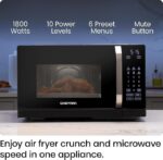 Chefman MicroCrisp Countertop Microwave Oven and Convection Oven, with Integrated Crisper, Guided Touchscreen Interface, 10 Power Levels, Mute Function, and Eco Mode, 1800W and 0.8 Cu. Ft. – Black - Image 5