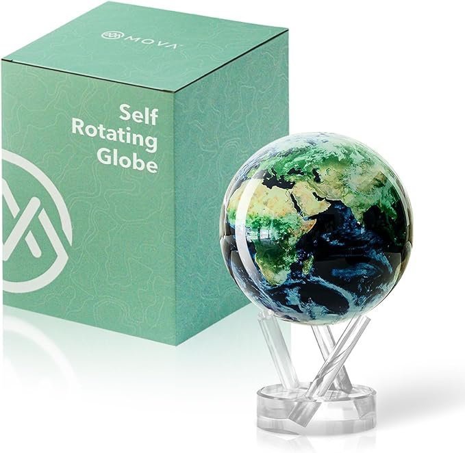 71QOXD2LYML._AC_SX679_ MOVA Globe – Earth with Clouds Classic (4.5″) | Self-Rotating Globe Powered by Light | Silent Motion, No Batteries or Wires | Unique Desk Decor or Gift for Space Lovers - Image 1