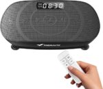 MERACH Vibration Plate Exercise Machine, Curved Vibration Plate for Lymphatic Drainage Weight Loss, Vibrating Plate with Real-Time Calorie Tracking on LED Display, Workout Equipment for Home Women Men