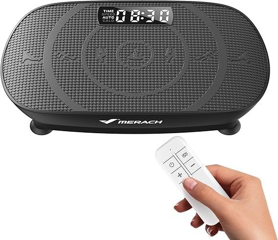 71VPzZPNrhL._AC_SX569_ MERACH Vibration Plate Exercise Machine, Curved Vibration Plate for Lymphatic Drainage Weight Loss, Vibrating Plate with Real-Time Calorie Tracking on LED Display, Workout Equipment for Home Women Men - Image 1