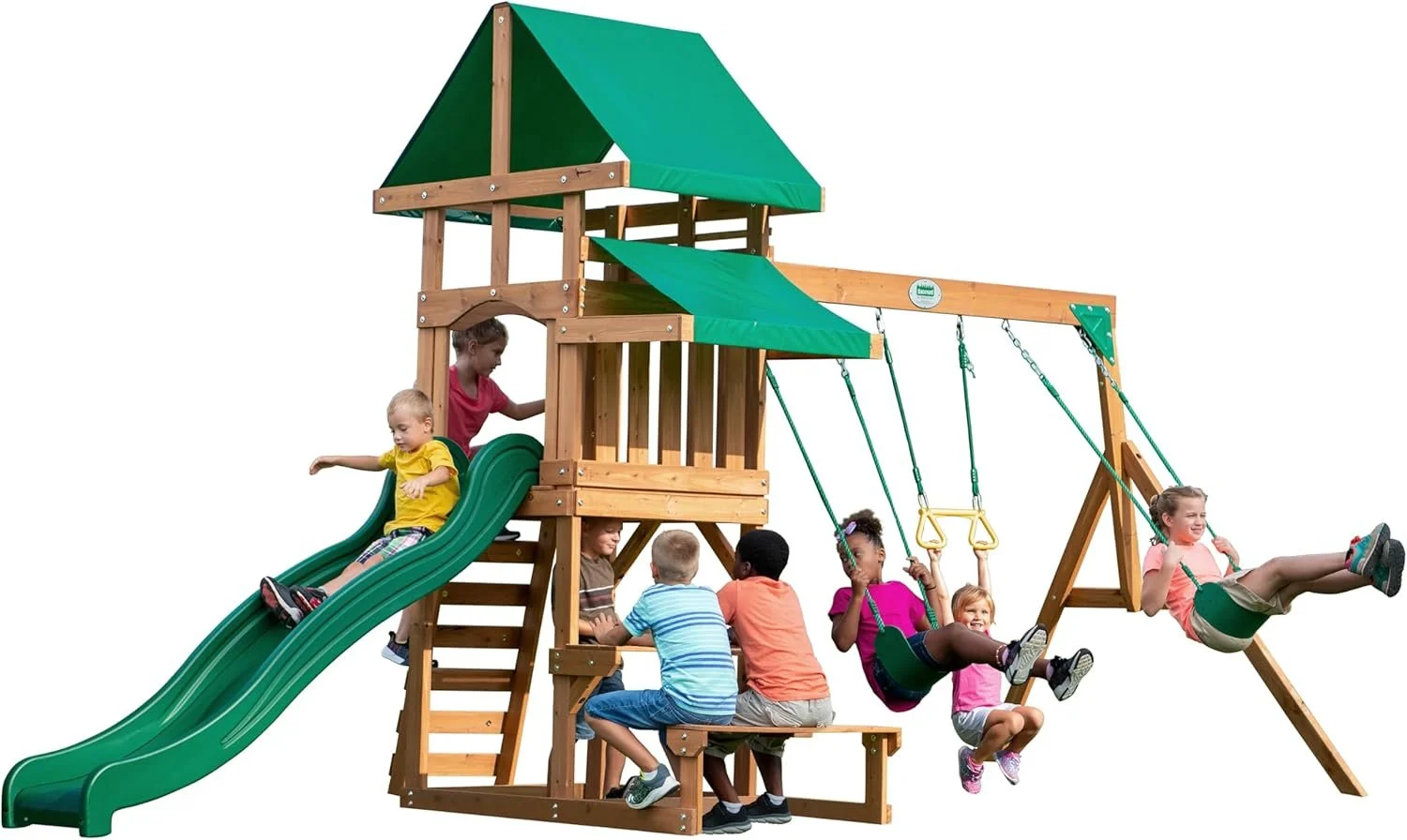 71YJ15O52uL._AC_SL1500_-1-1 Backyard Discovery Belmont All Cedar Swing Set - Image 1