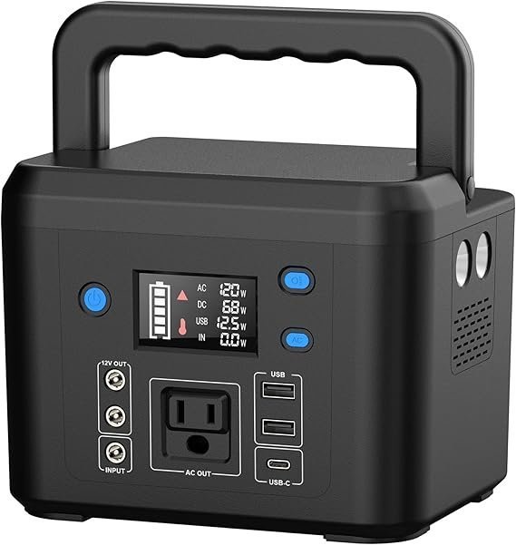 71YNKcZ3aoL._AC_SX569_ 200W Portable Power Station, Powkey 120Wh/33,000mAh Power Bank with AC Outlet, 110V 6 Outputs Solar Generator External Battery Pack with LED Light for Home Use and Outdoor Camping - Image 1