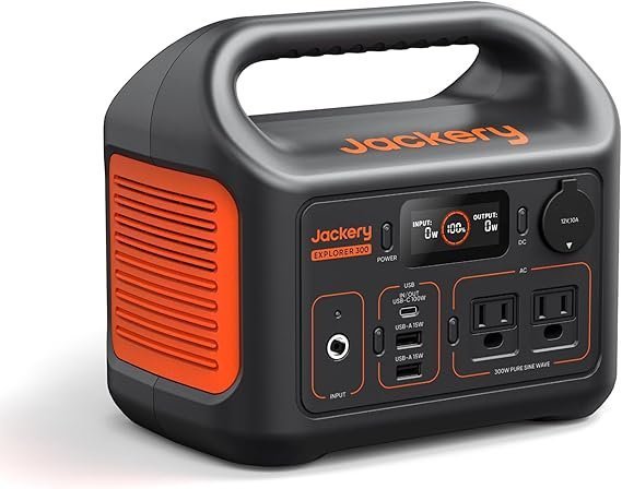 71ZiOkCG4YL._AC_SX569_ Jackery Portable Power Station Explorer 300, 292Wh Backup LiFePO4 Battery, Solar Generator for Outdoors Camping Travel Hunting Blackout (Solar Panel Optional) - Image 1