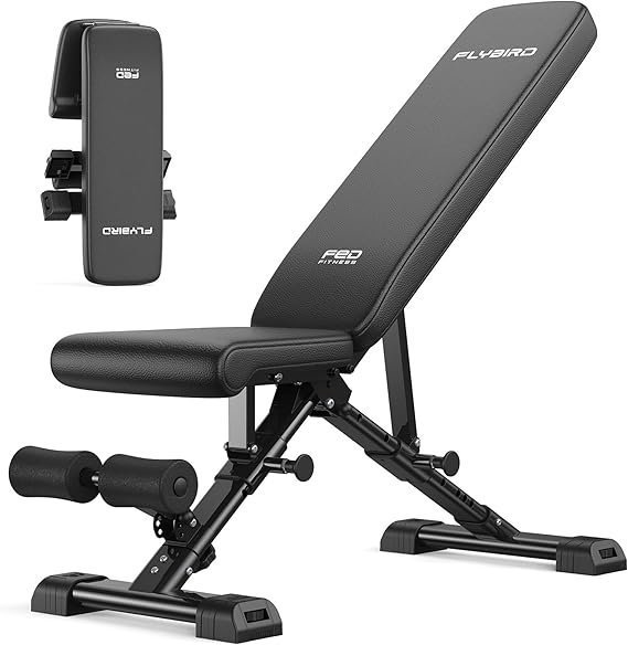 71ijsNeaN-L._AC_SX569_ FLYBIRD WB5 Weight Bench, ASTM-Certified 800LBS Adjustable Weight Bench Workout Bench Foldable for Home Gym, 90° to -30° FID and 30in Extended Backrest for Bench Press Strength Training Exercise - Image 1
