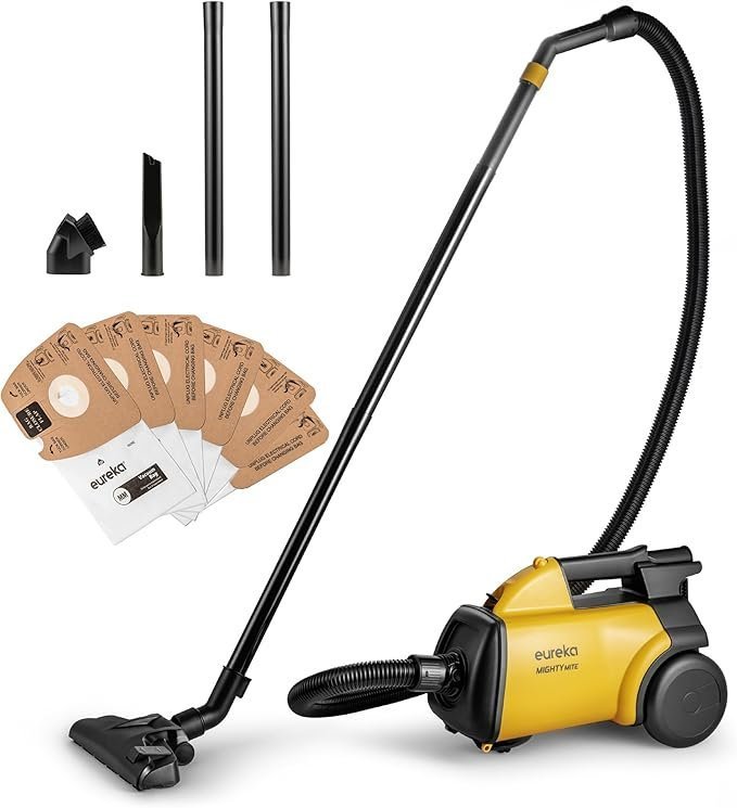 71wgCocalEL._AC_SX679_-1 Eureka 3670M Canister Cleaner, Lightweight Powerful Vacuum for Carpets and Hard floors, w/ 5bags,Yellow - Image 1