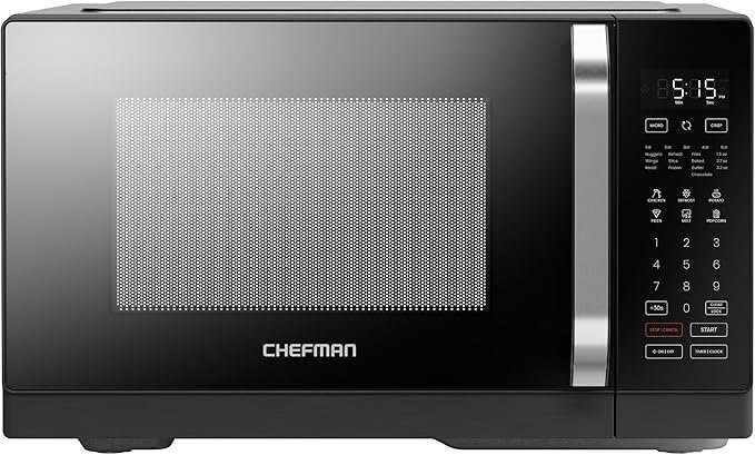 81Che8RaQ7L._AC_SX679_ Chefman MicroCrisp Countertop Microwave Oven and Convection Oven, with Integrated Crisper, Guided Touchscreen Interface, 10 Power Levels, Mute Function, and Eco Mode, 1800W and 0.8 Cu. Ft. – Black - Image 1