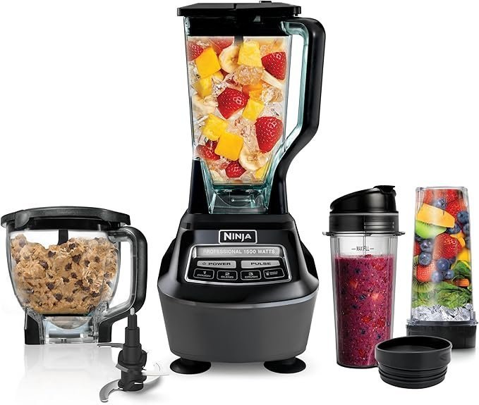 81ME5sqz5TL._AC_SX679_-1 Ninja Kitchen System | All-in-One Food Processor & Blender for Smoothies | Includes Pitcher, (2) 16 oz. To-Go Cups & 8-Cup Bowl | Makes Salsa, Dough, Shakes, & Frozen Drinks | 1500W | Black | BL770 - Image 1