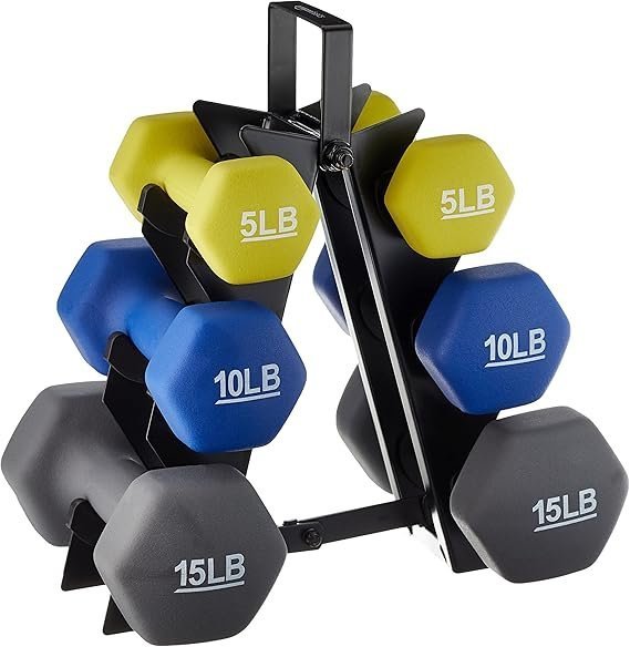 81TOxkReAEL._AC_SX569_ Amazon Basics Neoprene Dumbbell Hand Weights for Exercise and Muscle Toning - Image 1
