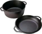 Lodge Cast Iron Double Dutch Oven – Pre-Seasoned 2-in-1 Cast Iron Cookware – Pot & Skillet Combo – Even Heat Retention – Oven-Safe, Versatile Pot – 5 Quart - Image 5