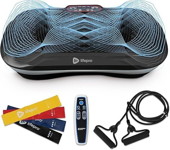 81YYeYhwUBL._AC_SX569_ Lifepro Waver Vibration Plate Exercise Machine for Lymphatic Drainage, Muscle Activation, Full-Body Workout Vibrating Platform with Loop Bands, Fitness Equipment for Strength Toning & Fat Loss - Image 1