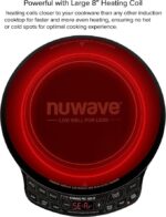 Nuwave Precision Induction Cooktop Gold, 12” Shatter-Proof Ceramic Glass Surface, Large 8” Heating Coil, Portable, 51Temp Settings 100°F to 575°F, 3 Wattage Settings 600, 900, and 1500 Watts - Image 4