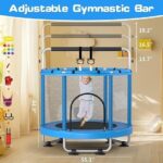 ZCMHAXJ 55″ Trampoline for Kids with Enclosure, 440lbs Capacity Indoor & Outdoor Toddler Trampoline with Adjustable Gymnastics Bar & Toys, for Boys & Girls - Image 3