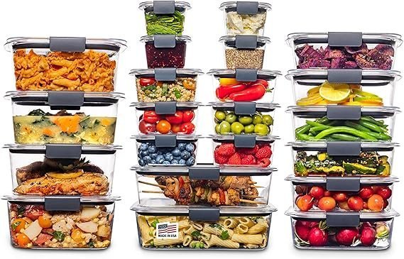 81tw1rodFaL._AC_SX569_ Rubbermaid Brilliance BPA Free 44-Piece Food Storage Containers Set Airtight Leak-Proof with Lids for Meal Prep Lunch and Leftovers - Image 1