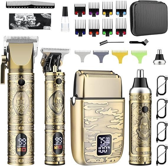 81uKaWqcnhL._AC_SX569_-3 GSKY Hair Clippers for Men Professional, Beard Trimmer Kits & Sets, Cordless Mens Hair Trimmer, Electric Shavers, Haircutting Machine with LED Display, for Barber - Image 1