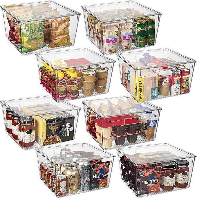 91V0ojhjkLL._AC_SX679_ CLEARSPACE Plastic Storage Bins with Lids XL – Perfect Kitchen Organization or Pantry Storage – Fridge Organizer, Pantry Organization and Storage Bins, Cabinet Organizers - Image 1