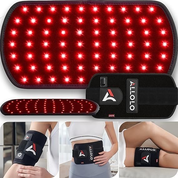 91xa-wmMYJL._AC_SX569_ ALLOLO Red Light Therapy for Body, 3-in-1 LEDs Red Light Therapy Belt with Timer Remote Control, 660nm&850nm Infrared Light Therapy Pad for Body Waist Shoulder Knee, 70pcs LED 12.6″*6.3″ Large Area - Image 1