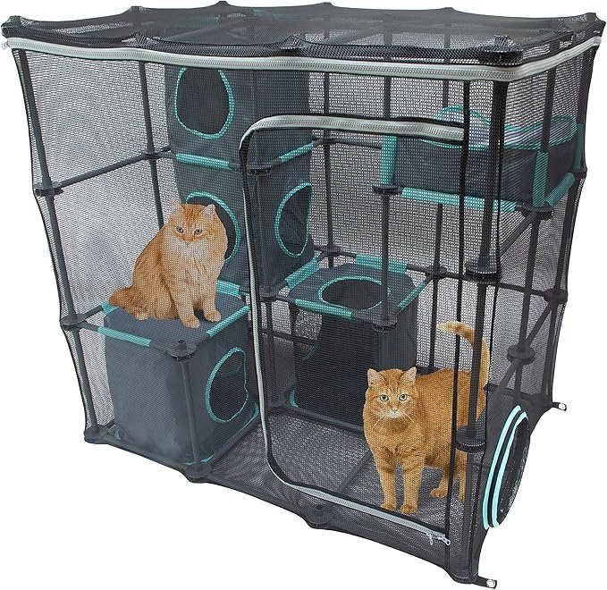 A1HHW46JvXL._AC_SX679_ Kitty City Outdoor Catio Furniture and Play Kits for Cats, Outdoor Mega Kit - Image 1