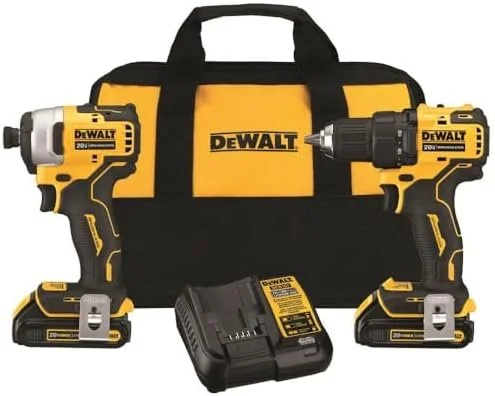 B07QHQ8GHT-0-1756227175190-1-1 DEWALT ATOMIC 20V MAX* Cordless Drill Combo Kit, Compact (DCK278C2) - Image 1