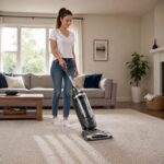 Metal and Plastic Upright Vacuum Cleaner – Ergonomic Handle, 12.5 Inches Wide, Gray - Image 4