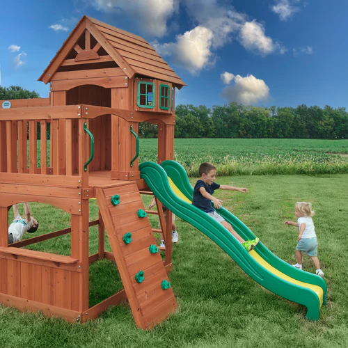 P10_Atlantis_Swing_Set-1-1 Backyard Discovery Atlantis Wooden Swing Set - Image 1