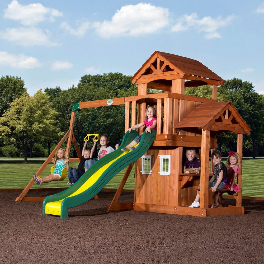 P1_TanglewoodSwingSetHero-1-1 Backyard Discovery Tanglewood Cedar Wood Swing Set - Image 1
