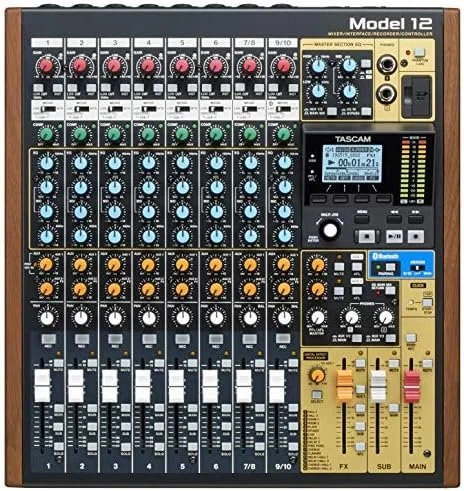 a1-101-1-1 Tascam Model 12 All-in-One 12-track Digital Multitrack Mixings and Recording Studio, Mixer, USB Audio Interface and DAW Controllers - Image 1
