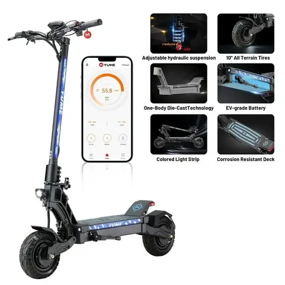 a1-188 M YUME SCOOTER Hawk Dual Motor Electrics Scooters for Adults 2400W 43MPH 43Miles Long Rang E-Scooters - Image 1