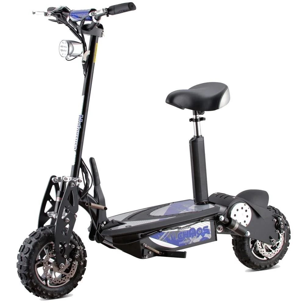 a1-192 MotoTec Chaos 2000w 60v Lithium Electric Scooters Blacks - Image 1