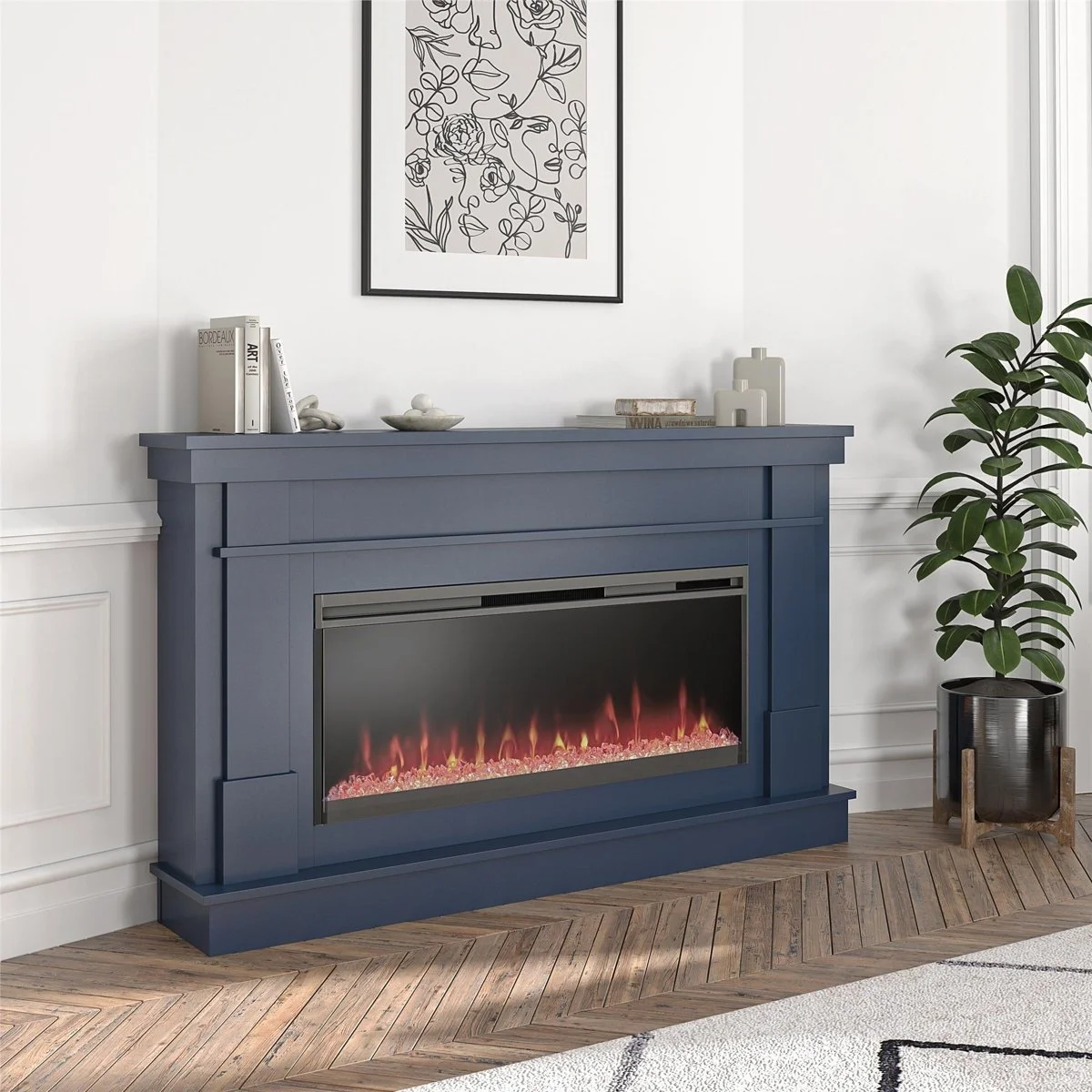 a1-272-1-1 Novogratz Waverly Wide Mantel Electric Fireplaces. - Image 1