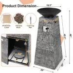 Costway 48 Inch Propane Fire Bowl Column with Lavas Rocks and PVC Covers - Image 4