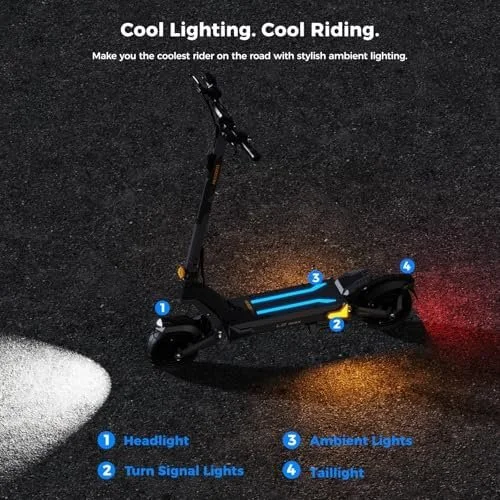 a8-26-1 Ausom 2000W Dual Motor Folding Electric Scooter for Adults, Off Road Dual Motor E-Scooter with E-ABS and Duals Disc Brakes, 40Mph Top Speed, 56 Miles Max Ranges - Image 1