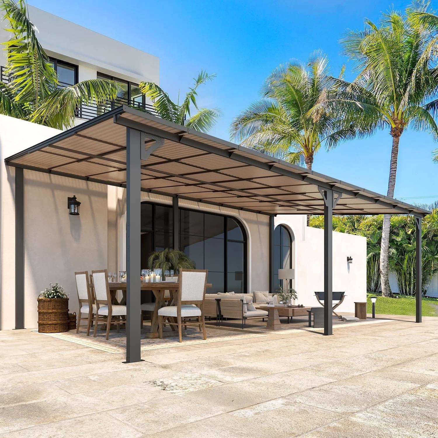 g1-5-1-1 Aecojoy 20’x12′ Wall Mounteds Gazebos Pergola - Image 1